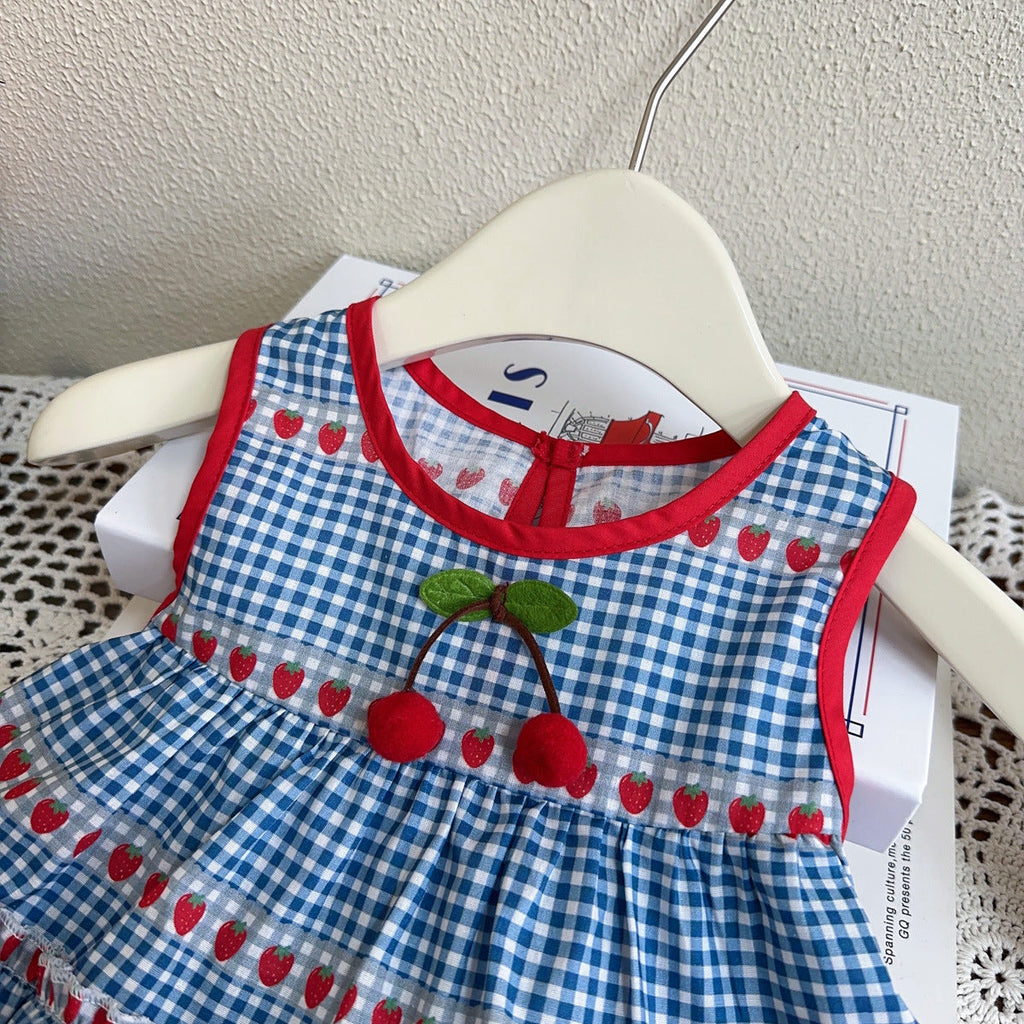 Vestido Infantil Morango Cerejinhas