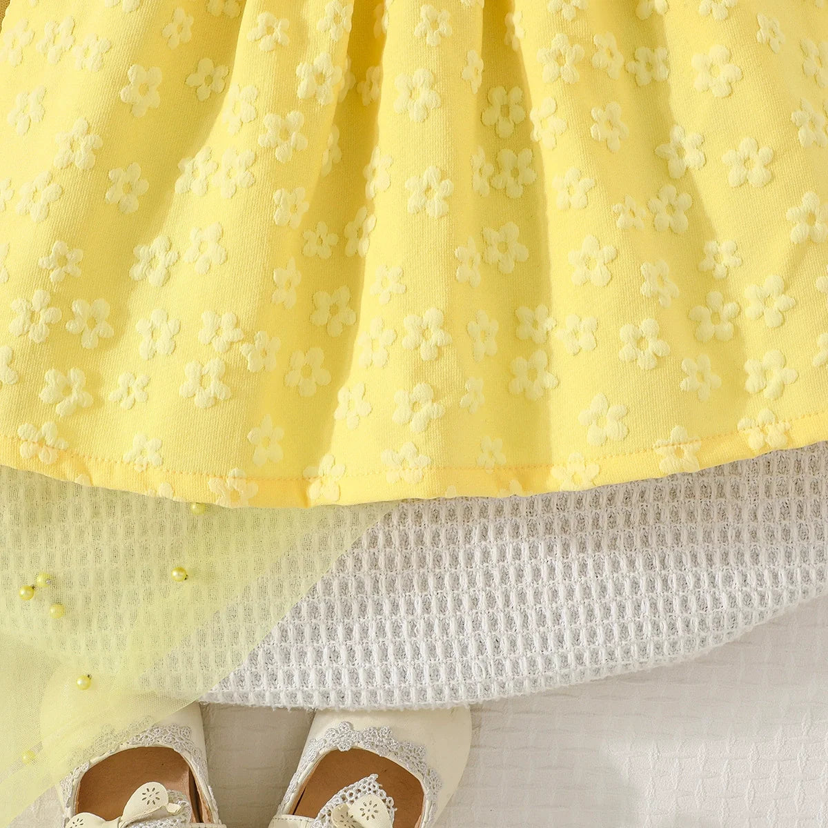 Vestido Infantil Amarelo Florzinhas