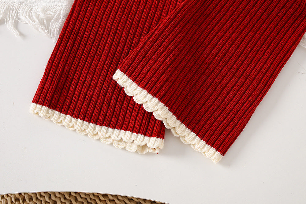 Conjunto Infantil Feminino de Tricô Inverno