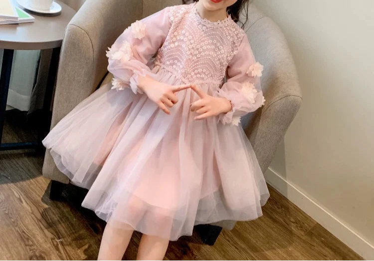 Vestido Infantil Florzinhas Tule