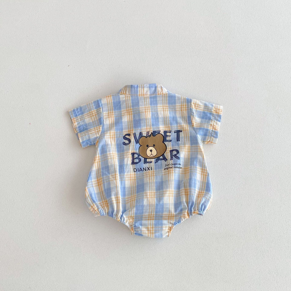 Body Infantil Xadrez Ursinho