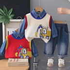 Conjunto Infantil Jeans 3 Peças Jeans Trator