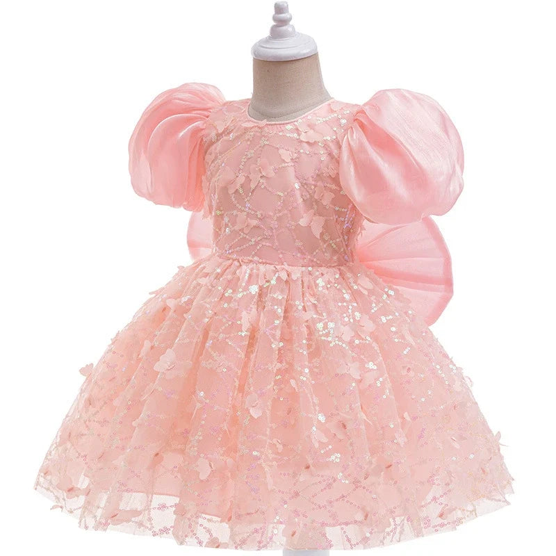 Vestido Infantil Borboletinhas Brilhante