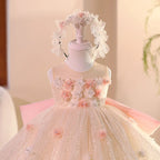 Vestido Infantil de Festa Floral Brilhante