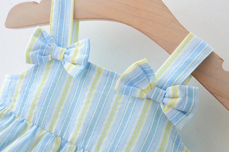 Vestido Infantil Lístras Lacinhos + Chapéu