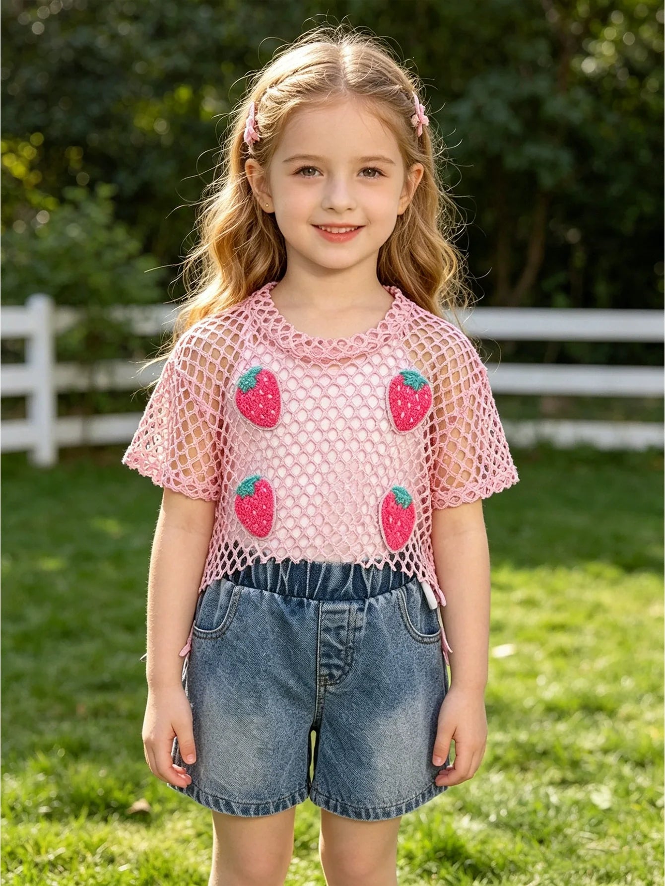 Conjunto Infantil Moranguinhos e Jeans