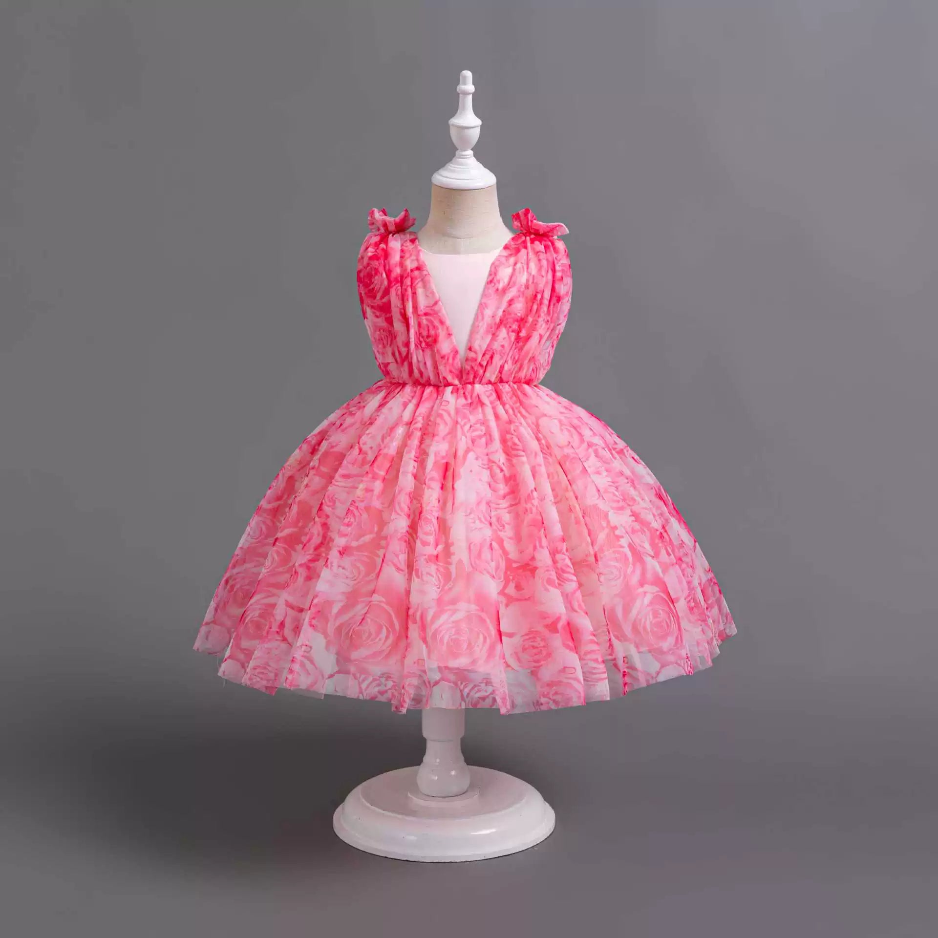 Vestido de Festa Infantil Rosa Floral