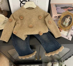 Conjunto Infantil Feminino Inverno Pompom