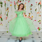 Vestido Infantil Verde Florzinhas e Lacinho