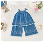 Conjunto Infantil Jeans Bordadinhos