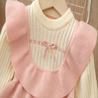 Vestido Infantil de Tricô com Lacinhos