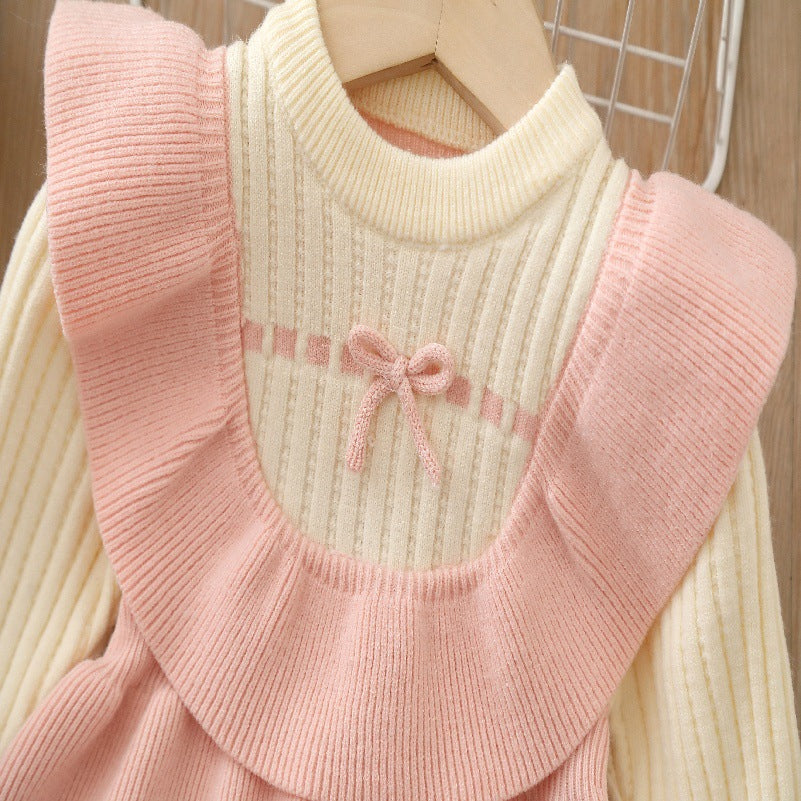 Vestido Infantil de Tricô com Lacinhos