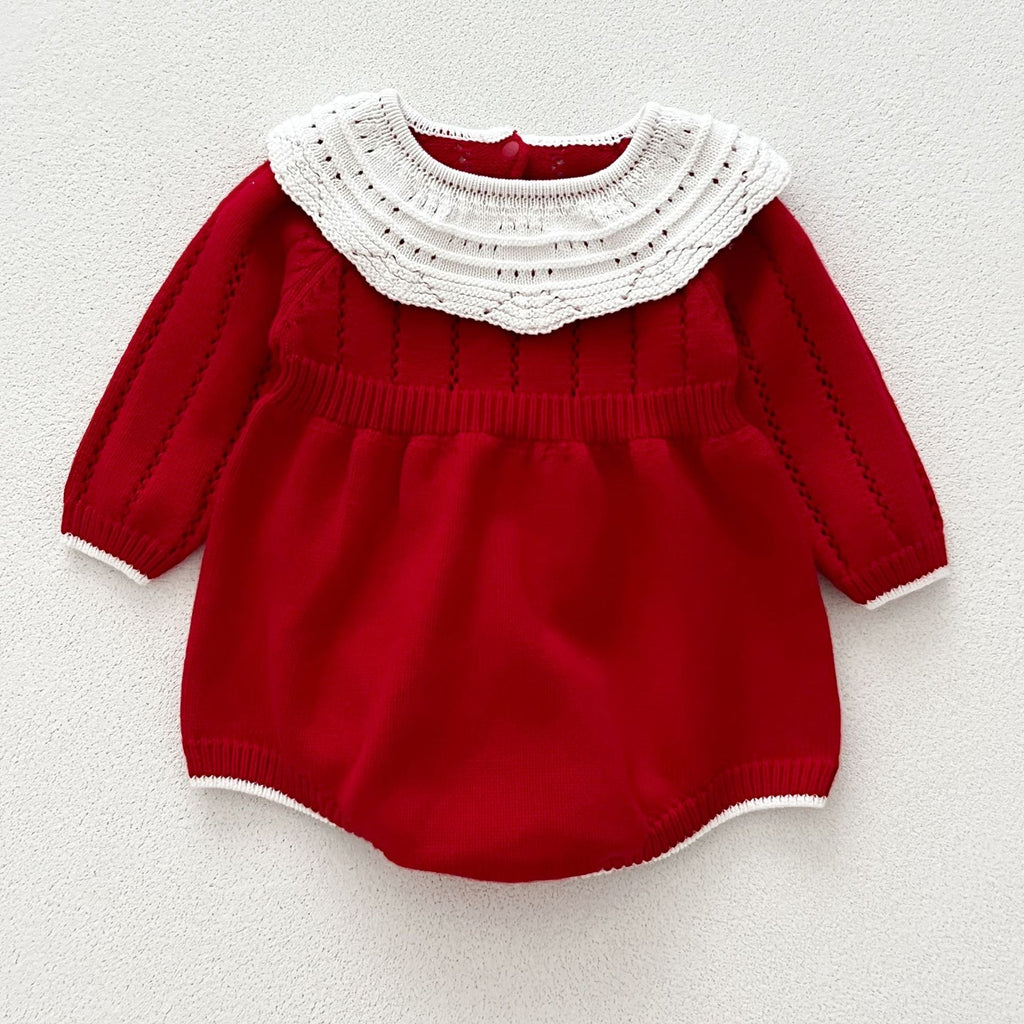 Body Infantil de Tricô Vermelho