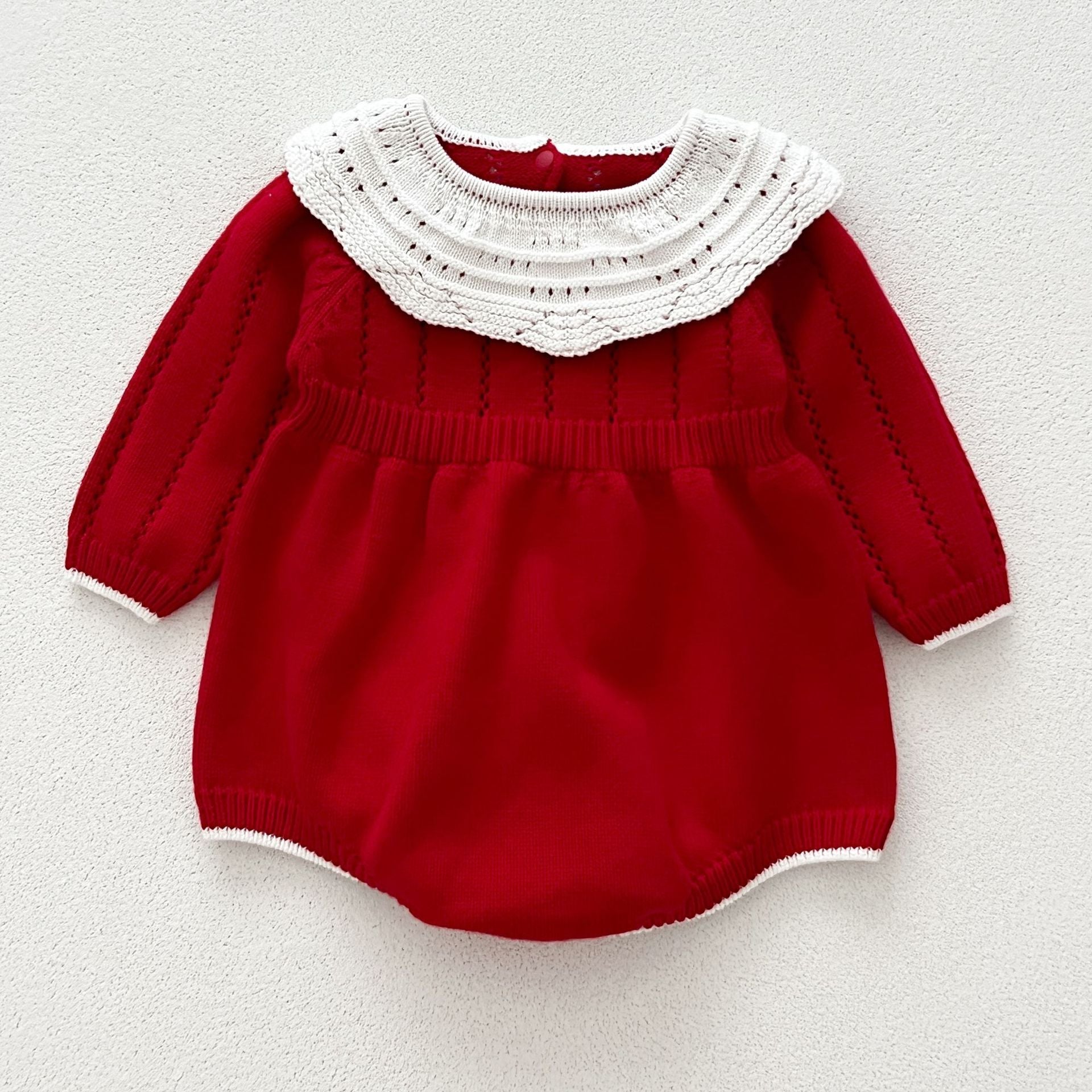 Body Infantil de Tricô Vermelho