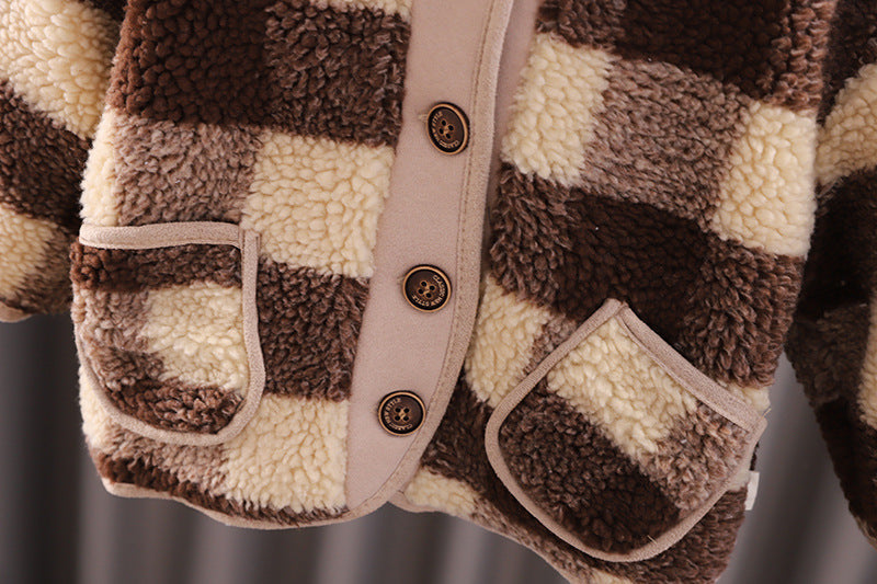 Conjunto Infantil Masculino  de Inverno Xadrez