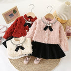 Conjunto Infantil Tricô com Lacinho
