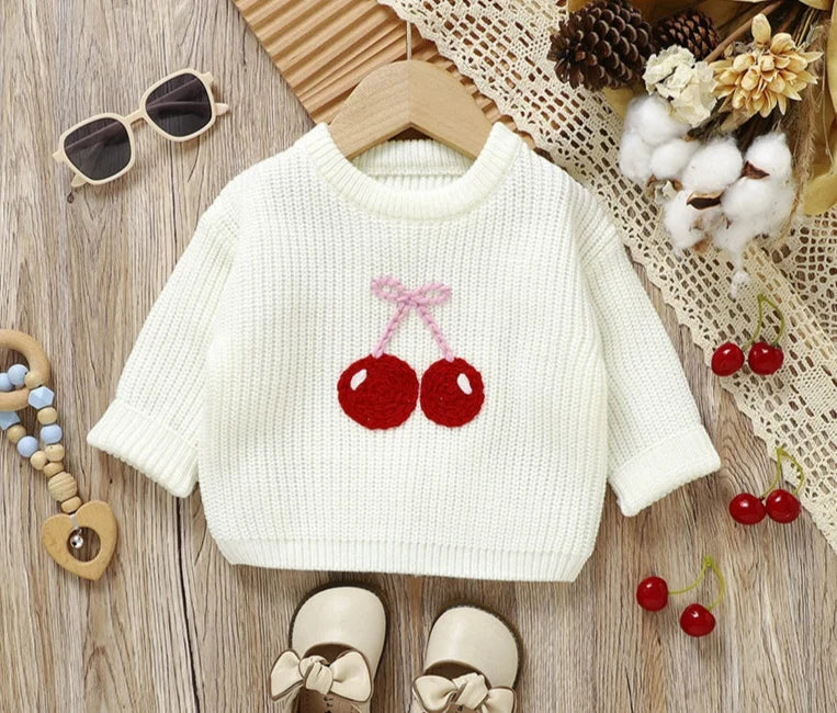 Blusa Infantil Tricô Cerejinha