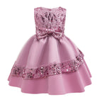 Vestido Infantil de Festa Lantejoulas Lacinho