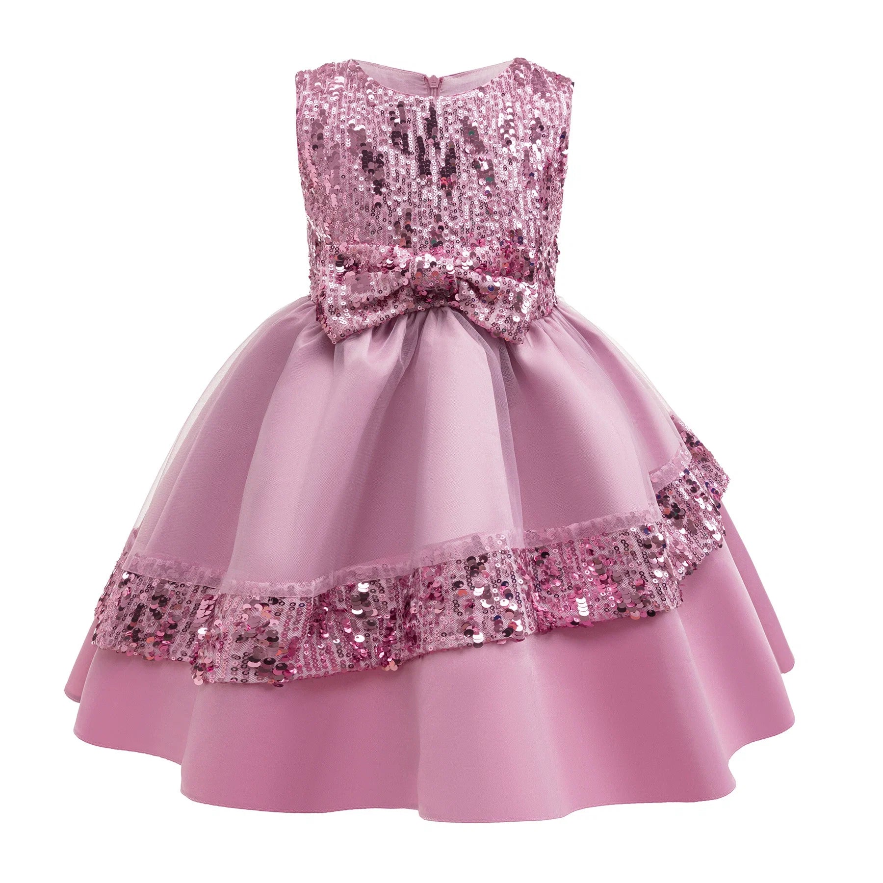 Vestido Infantil de Festa Lantejoulas Lacinho