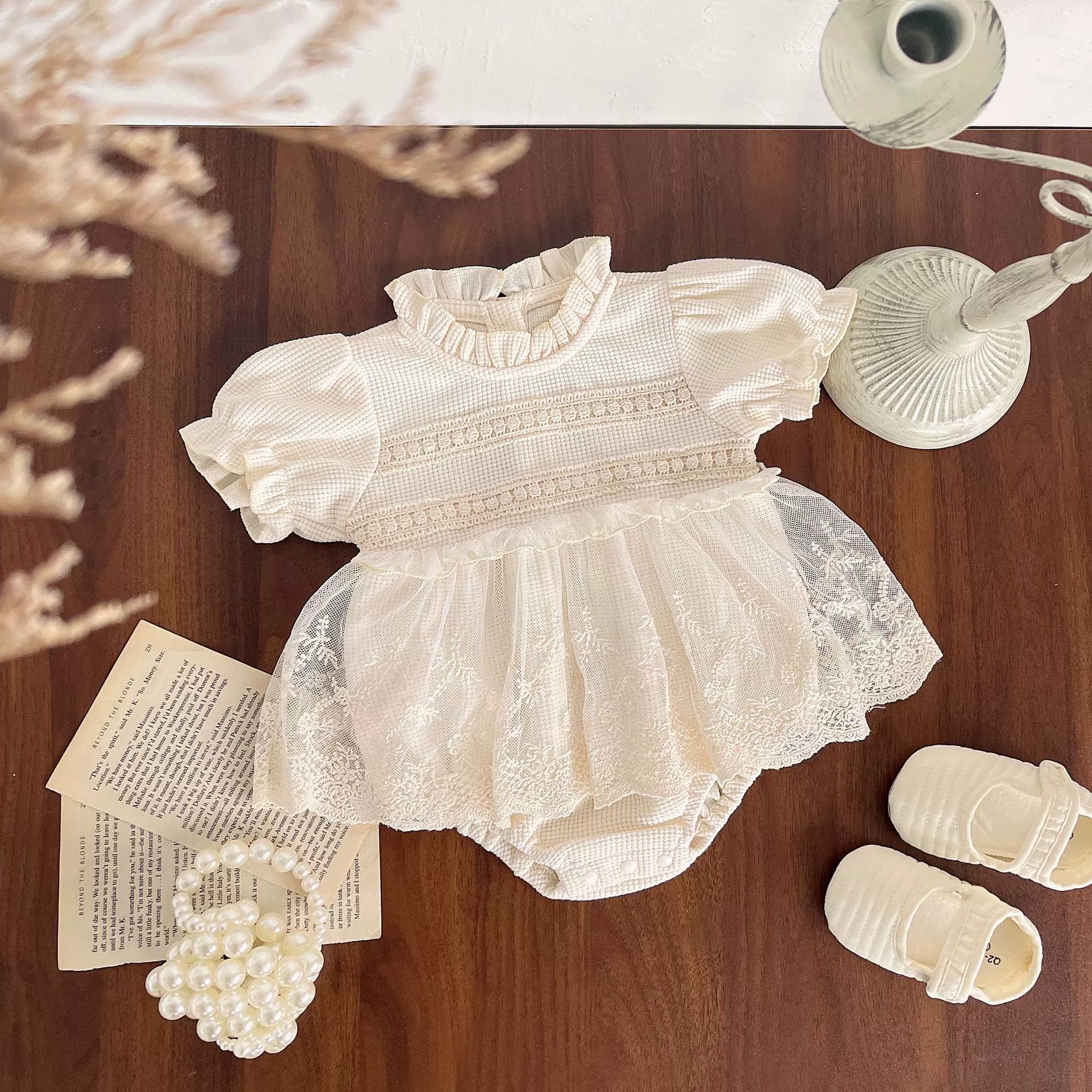 Body Infantil Feminino com Tule Rendado
