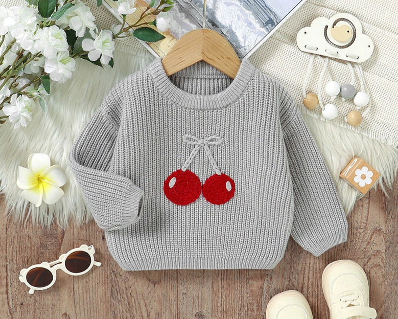 Blusa Infantil Tricô Cerejinha