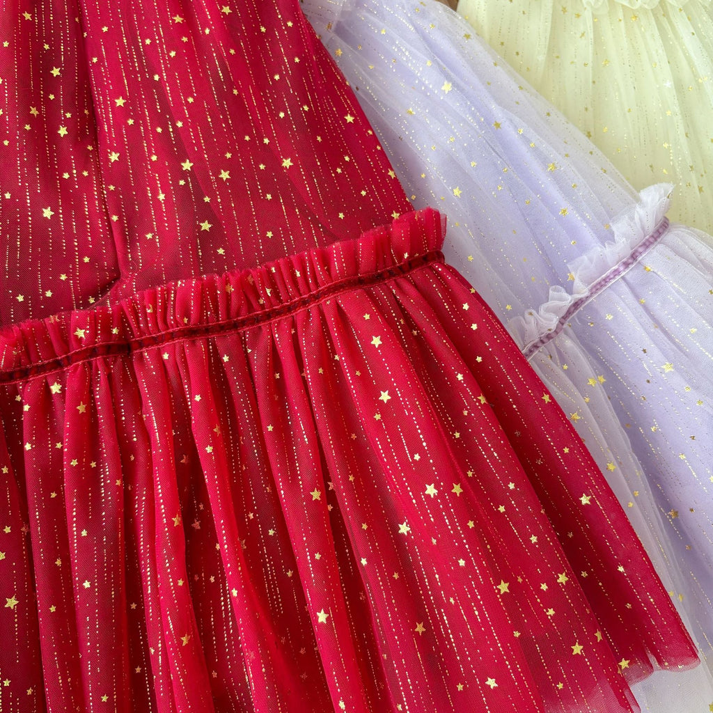 Vestido Infantil Tule com Estrelinhas