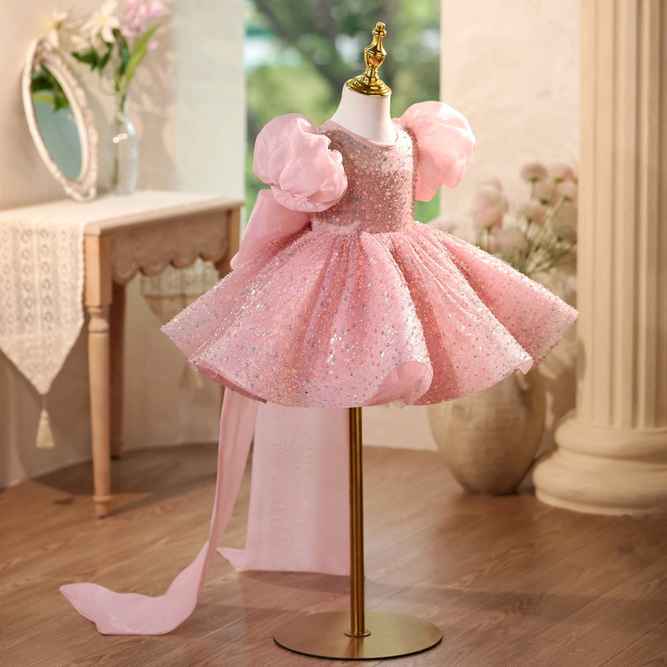 Vestido de Festa Brilhante com Lacinho