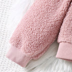 Casaco Infantil Feminino Rosa de Lã