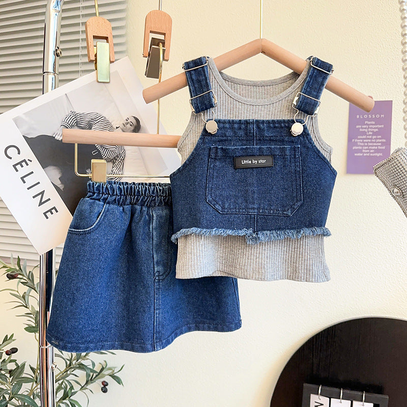 Conjunto Infantil Feminino 3 Peças e Jeans
