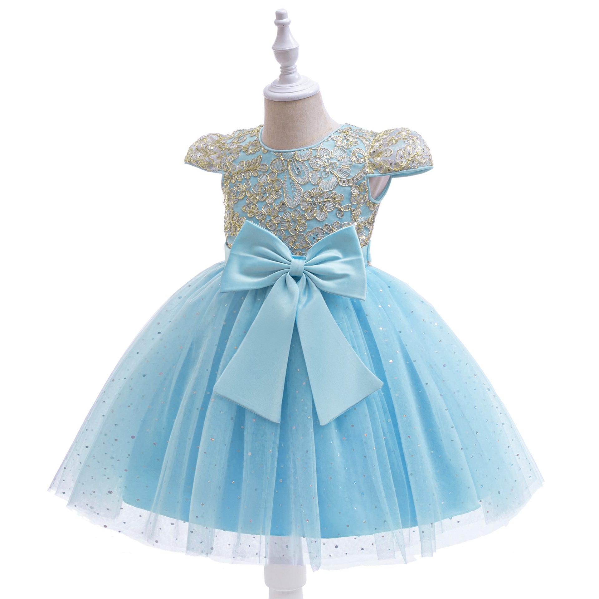 Vestido De Festa Infantil Floral com Lacinho