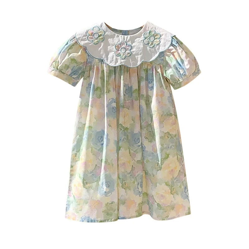 Vestido Infantil de Verão Flores