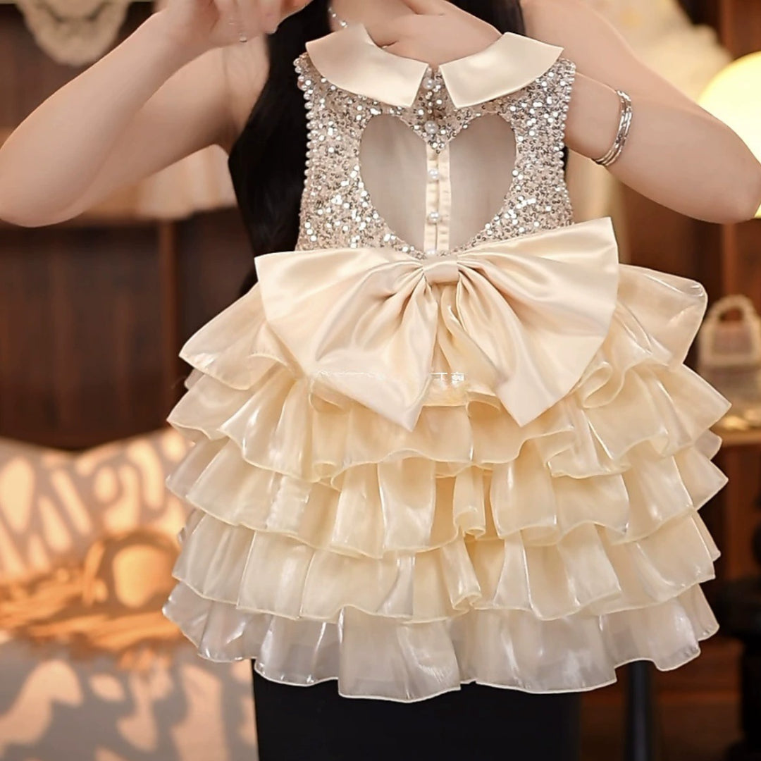 Vestido de Festa Infantil Brilhante Lacinho