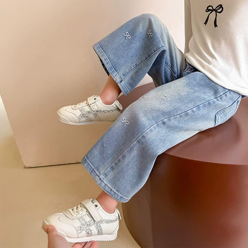 Calça Infantil Jeans Lacinhos
