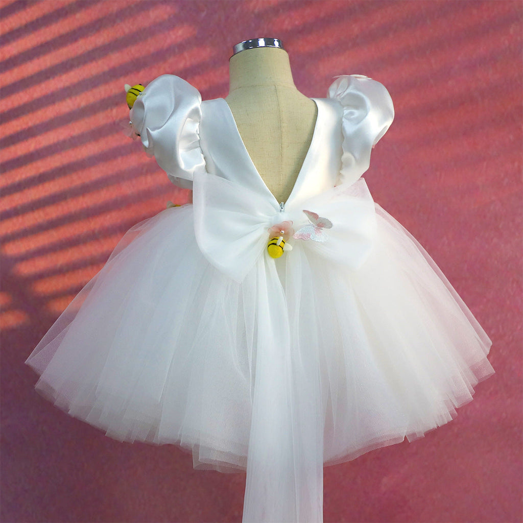 Vestido Infantil Branco Abelinhas
