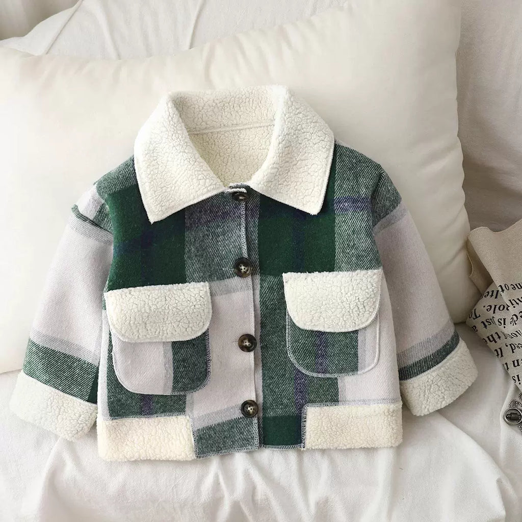 Casaco Infantil Xadrez Bolsos
