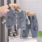 Conjunto Infantil Masculino Jeans 3 Peças