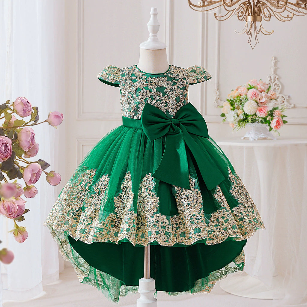 Vestido de Festa Rendado com Laço
