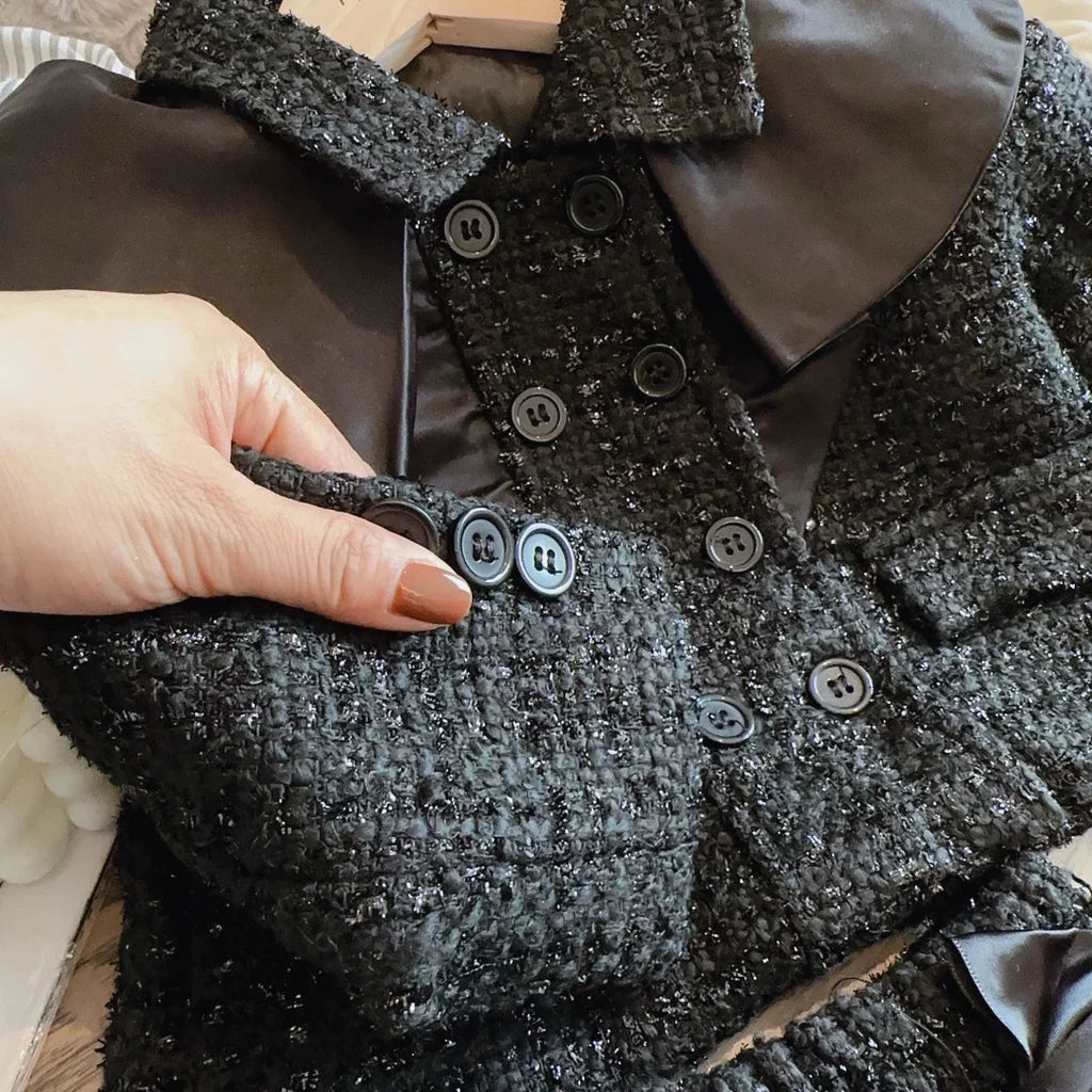 Conjunto Infantil Feminino Preto Lacinhos