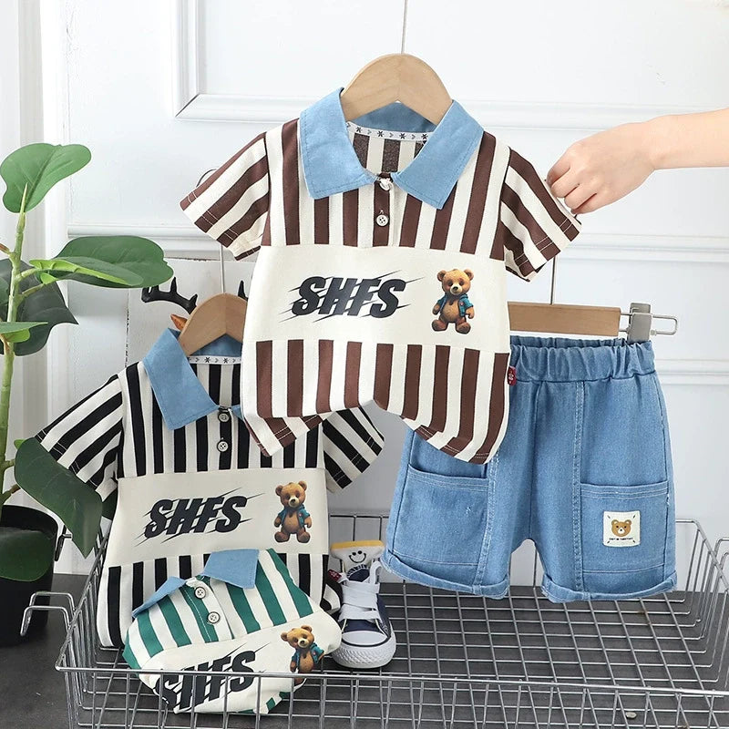Conjunto Infantil Masculino Lístras Ursinho