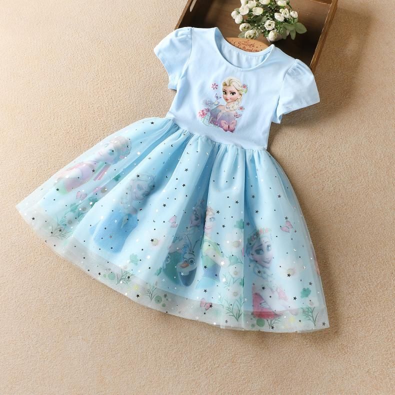 Vestido Infantil Frozen com Tule