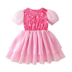 Vestido Infantil Pink Brilhante