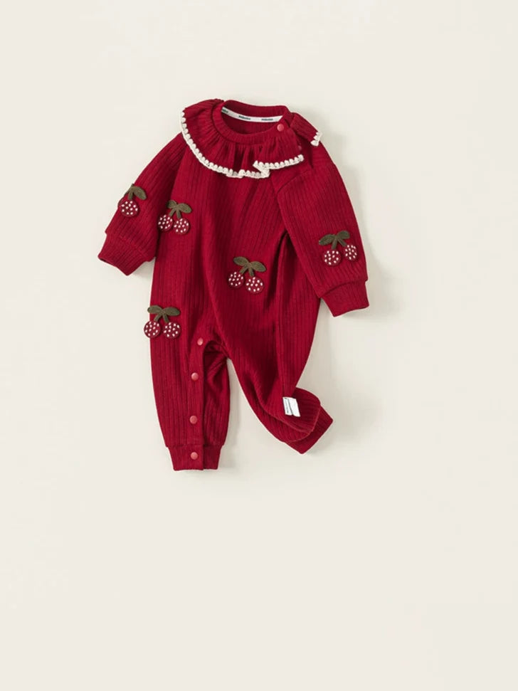 Macacão Infantil Vermelho Cerejas