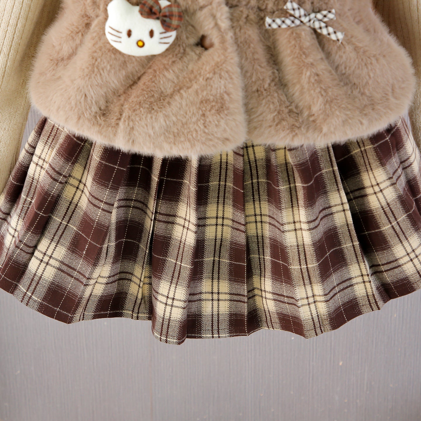Conjunto Infantil Gatinha Xadrez