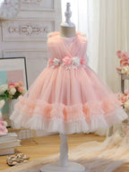Vestido De Festa Infantil de Tule Flores