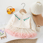 Cardigan Infantil Tricô Florzinhas