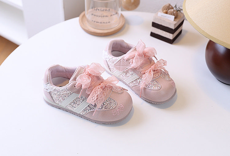 Tênis Infantil Feminino Strass Lacinhos