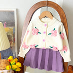 Conjunto Infantil Tricô Mussi Inverno Flores