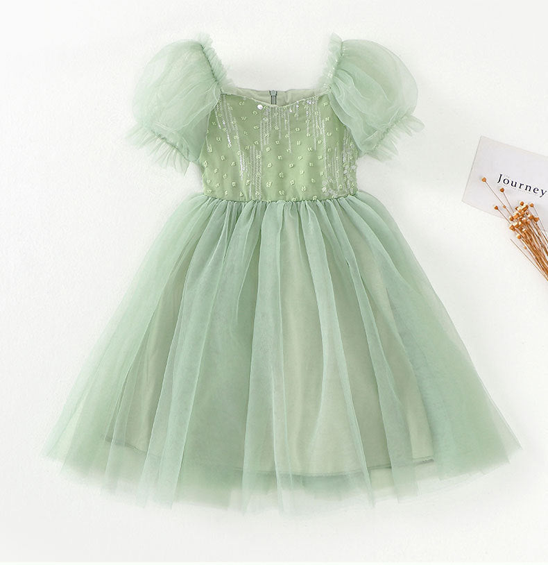 Vestido Infantil Lantejoulas e Tule