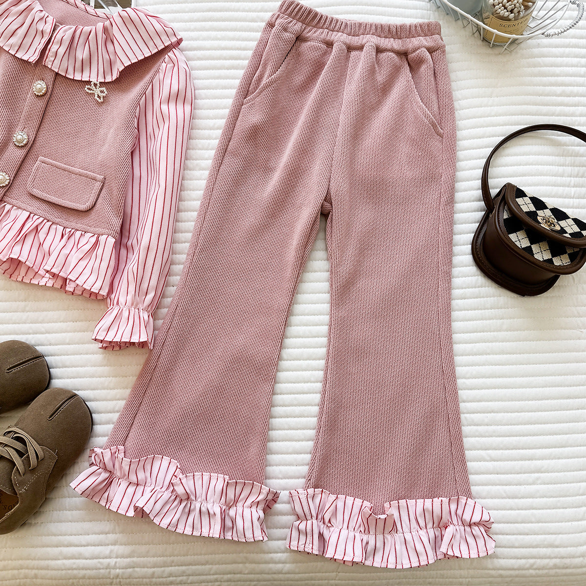 Conjunto Infantil Feminino Babadinhos Botões de Pérolas