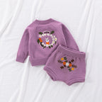 Conjunto Infantil Feminino Bordado Flores